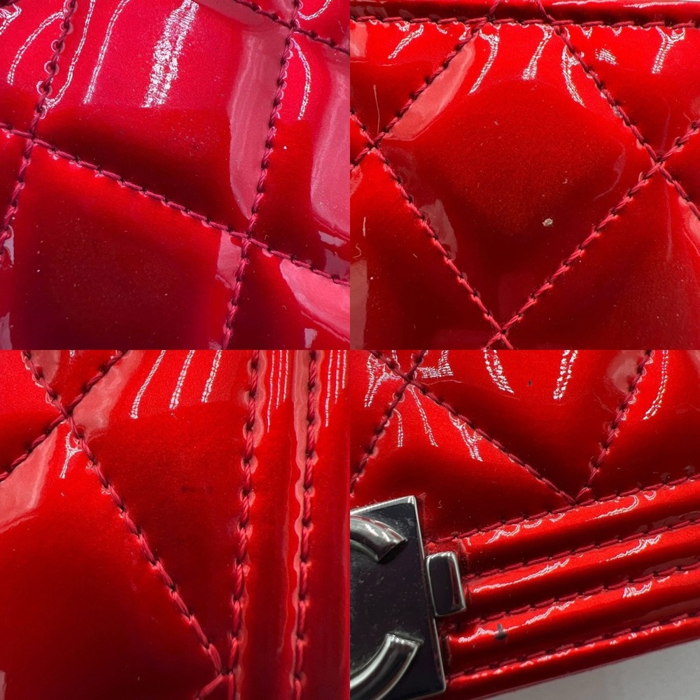 Chanel Red Patent Leather Single Flap Boy Continental Wallet - Picture 12 of 16